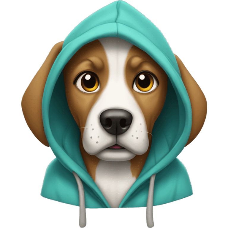 Dog wearing a hoodie emoji