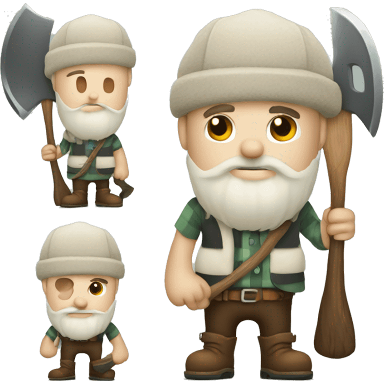 Lumberjack with axe winter emoji