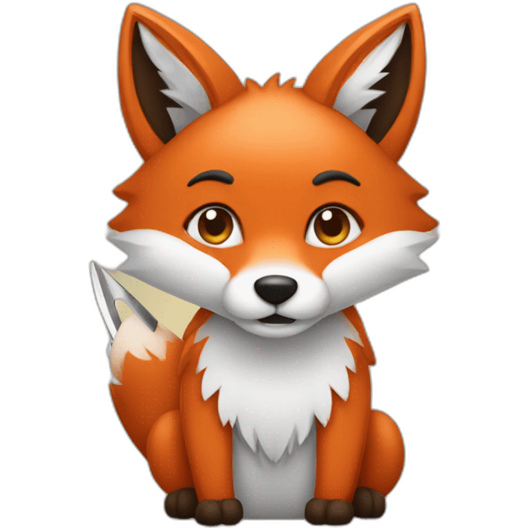 fox-with-a-scissors emoji