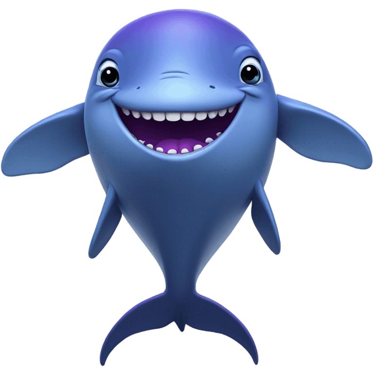 Blue whale purple, open mouth emoji