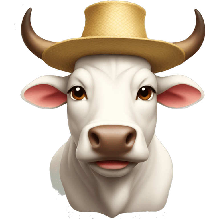 bull wearing hat emoji