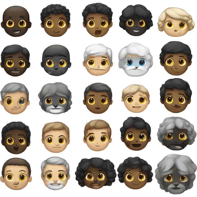 coelho preto e branco com  olhos castnhos emoji