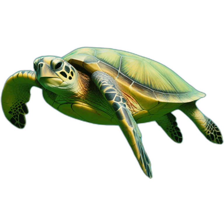 A turtle diving emoji