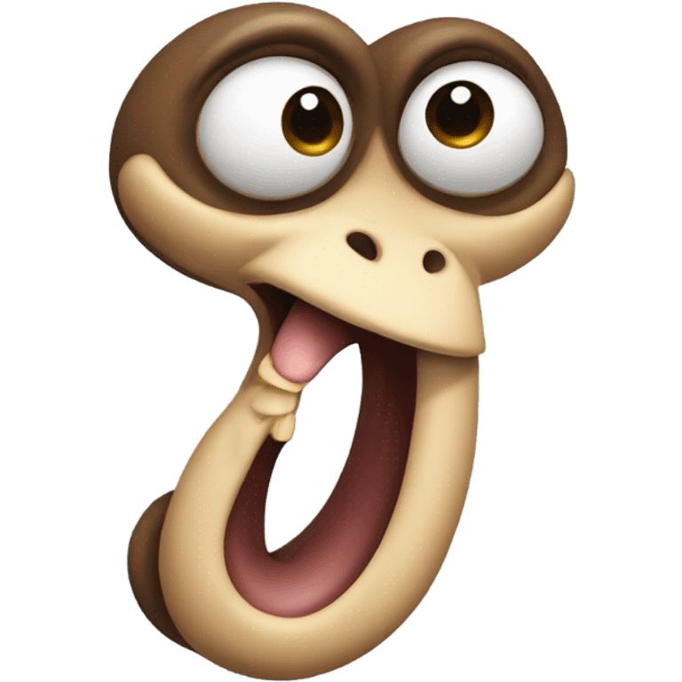 worm with the face of a monkey or an ape emoji