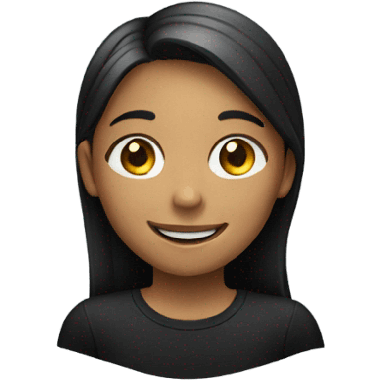 smiling girl in black shirt emoji