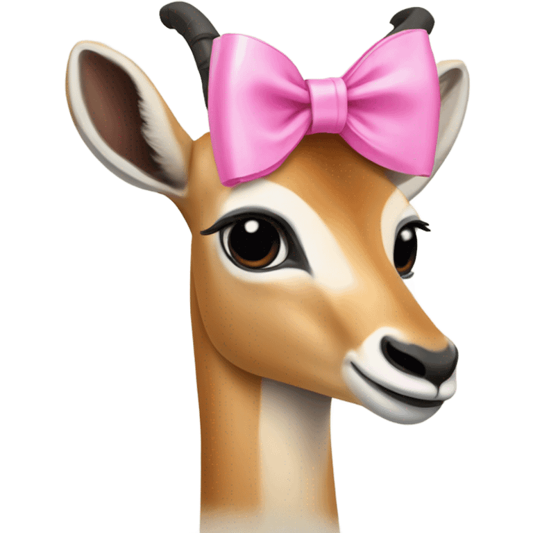 A gazelle with a pink bow on it emoji