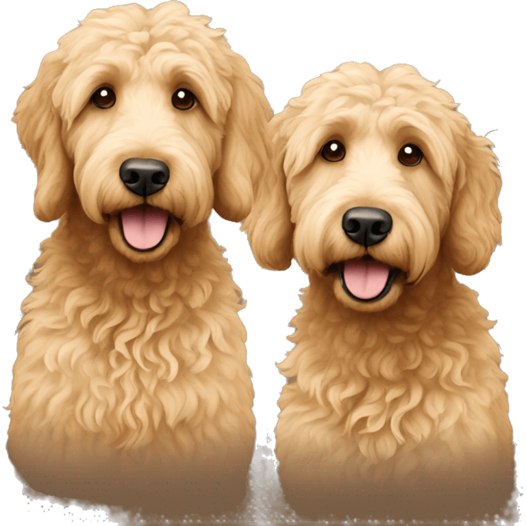 two golden labradoodles emoji