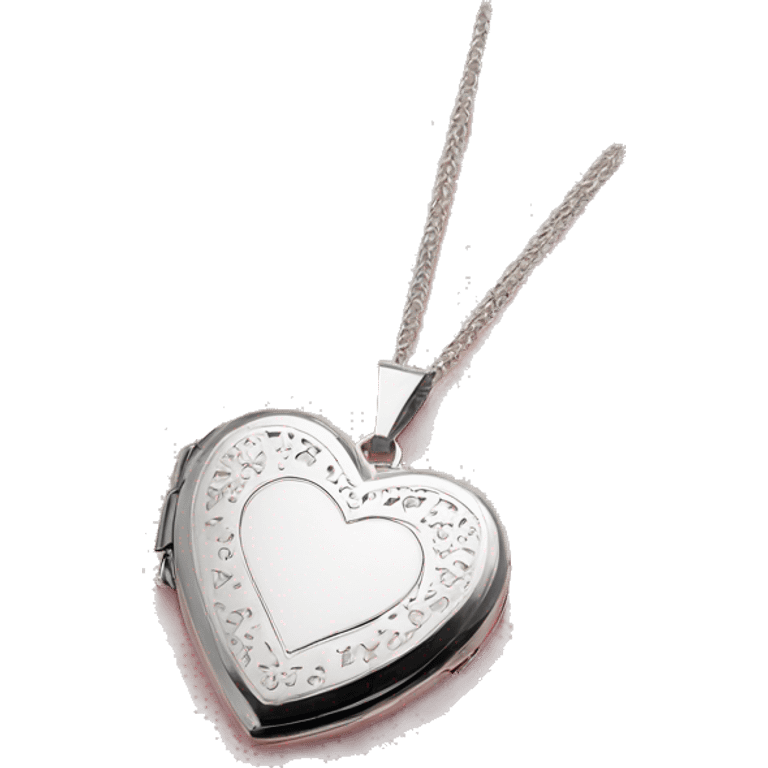 heart locket silver emoji