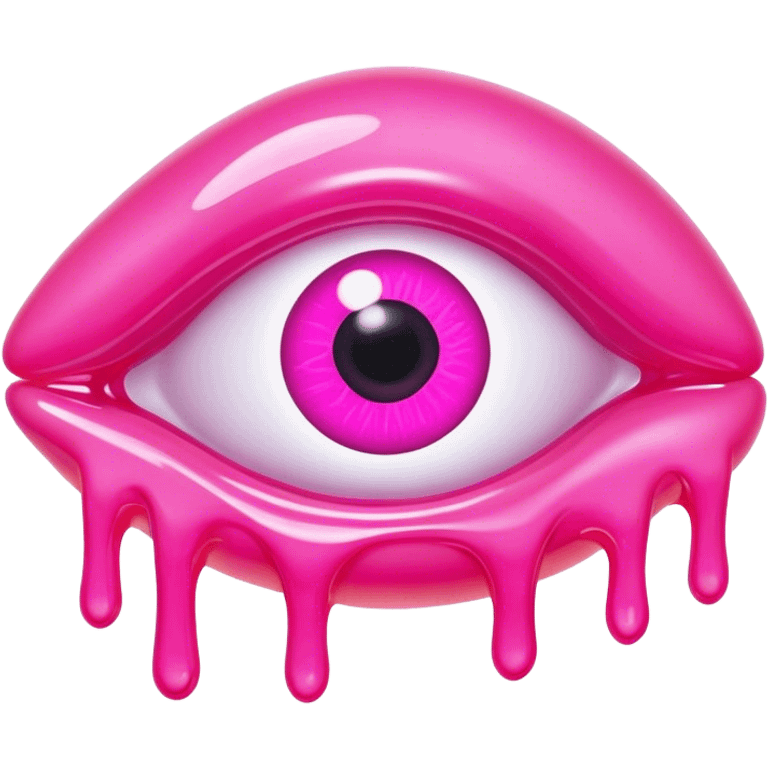 gummy pink neon melted eye emoji