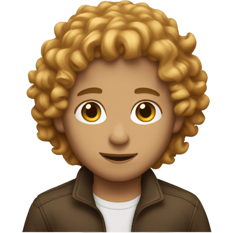 boy with long caramel blond curly hair emoji