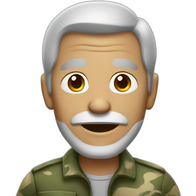 old man with short gray hair dressed in camouflage emoji