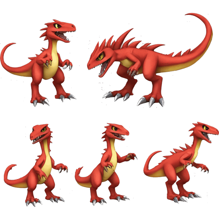  Cool Edgy Digimon-Fakemon-Guilmon-Velociraptor-Dragon full body emoji