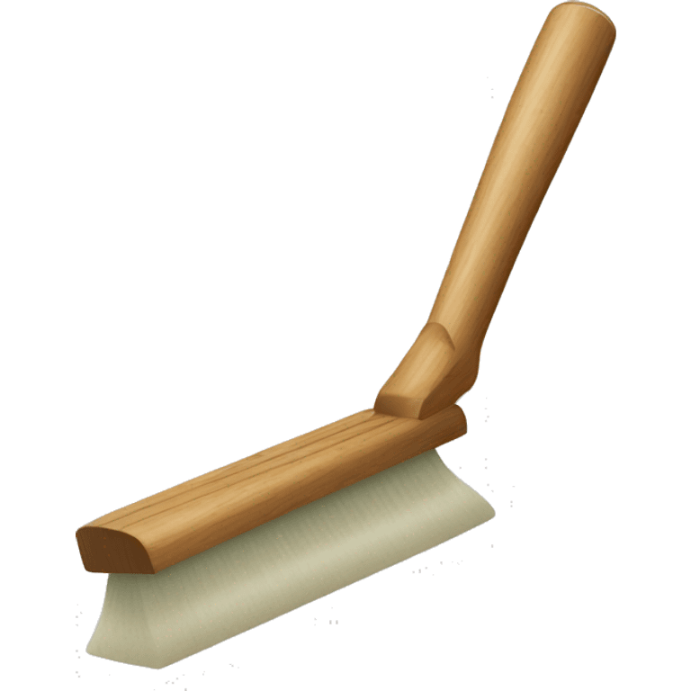 squeegee with long wooden handle emoji