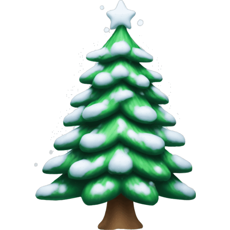 christmas tree with snow emoji