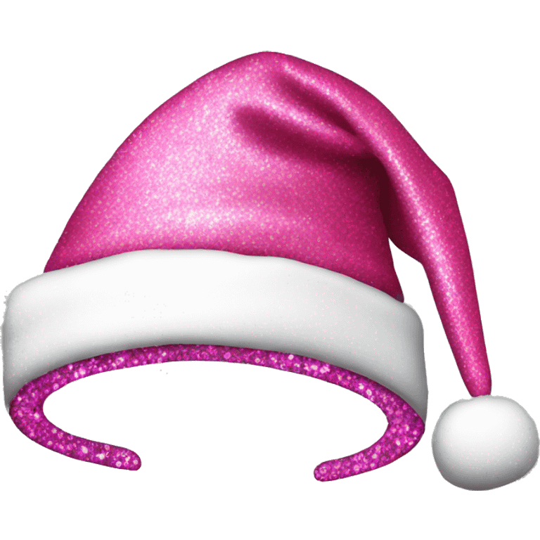 Glittery pink Santa hat emoji