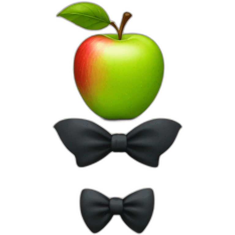 apple with tie and top hat emoji