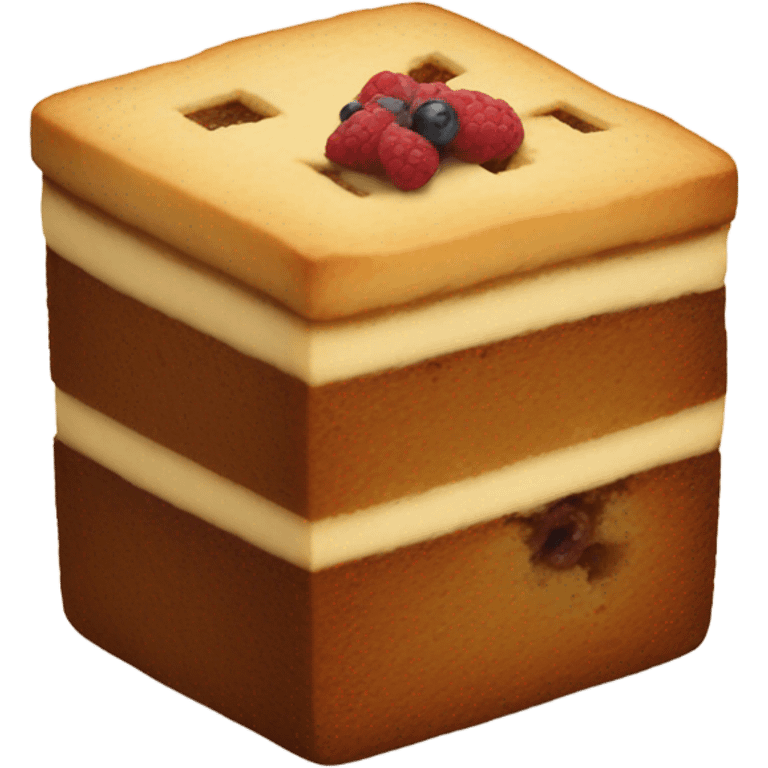 Ancient Maji bearing pound cake emoji