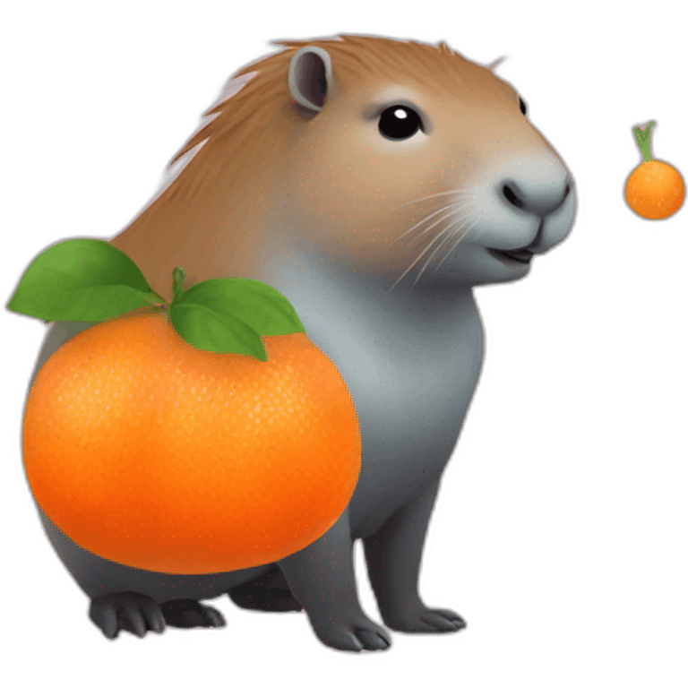 magical capybara with tangerine emoji