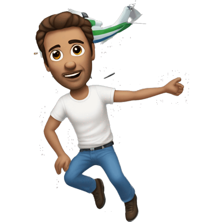 Short cuban man with brown hair flies rc helicopter upside down  emoji