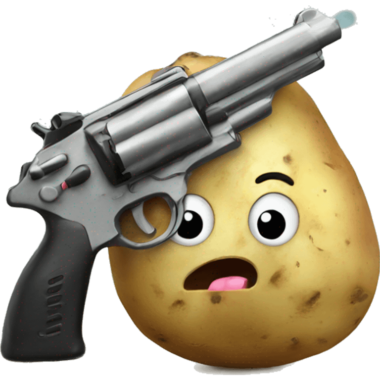 Potato with a gun emoji