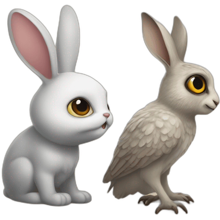 Lapin et hibou emoji