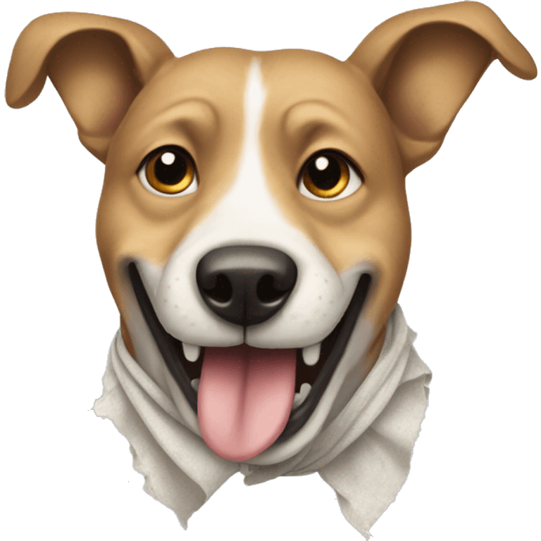 A dog with rag in teeth emoji