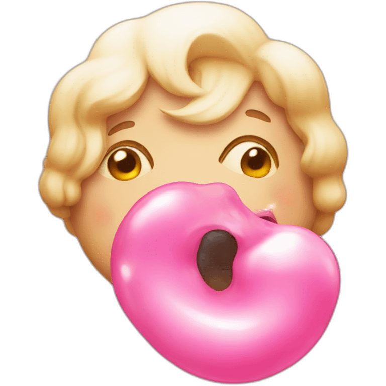 Emoji eating bubble gum emoji