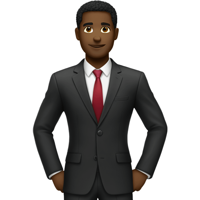 Black guy business suit smart emoji