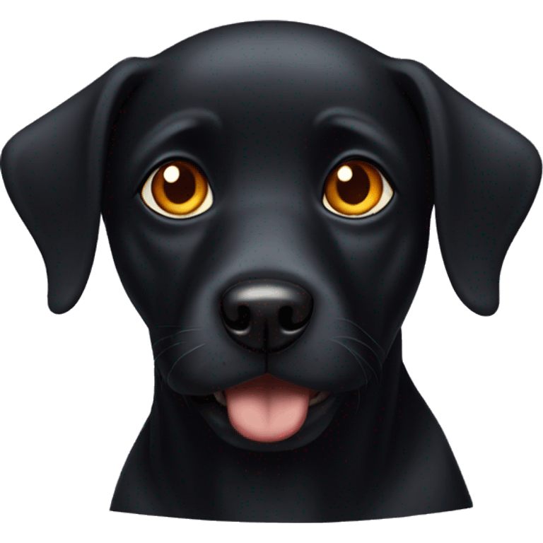 Black dog with amber eyes emoji