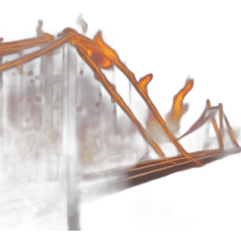 bridge surrounded by fire emoji