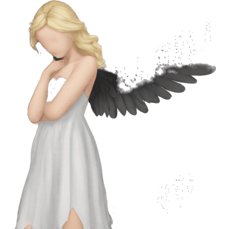 Fallen angel with black wings emoji