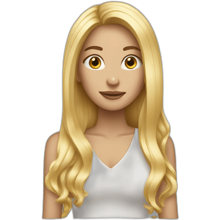 Woman long blond hair emoji