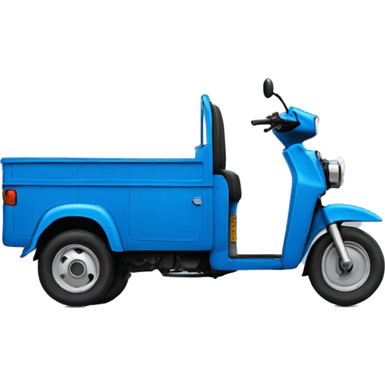  3 wheeler tuk tuk blue  emoji