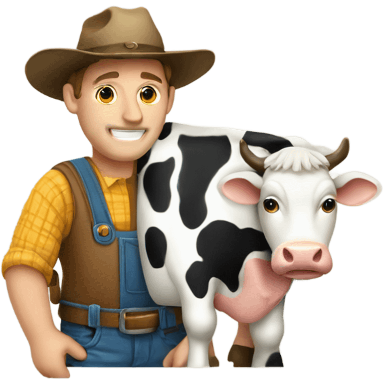 Farmer with a cow emoji