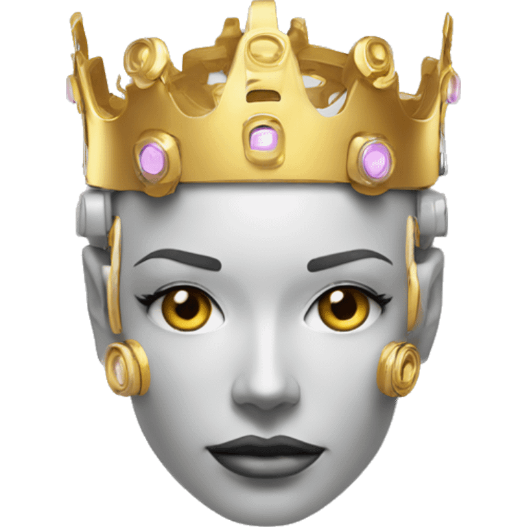 Couronne futuriste, néon, cyborg emoji