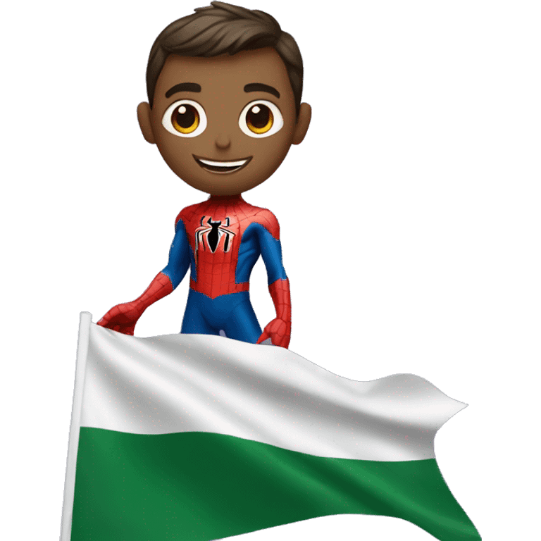 Spider-man waving Pakistan flag in hand emoji