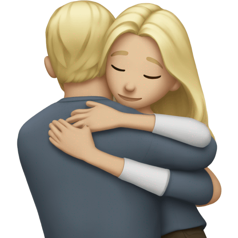 man with blonde hair hugging a girl with blonde hair  emoji