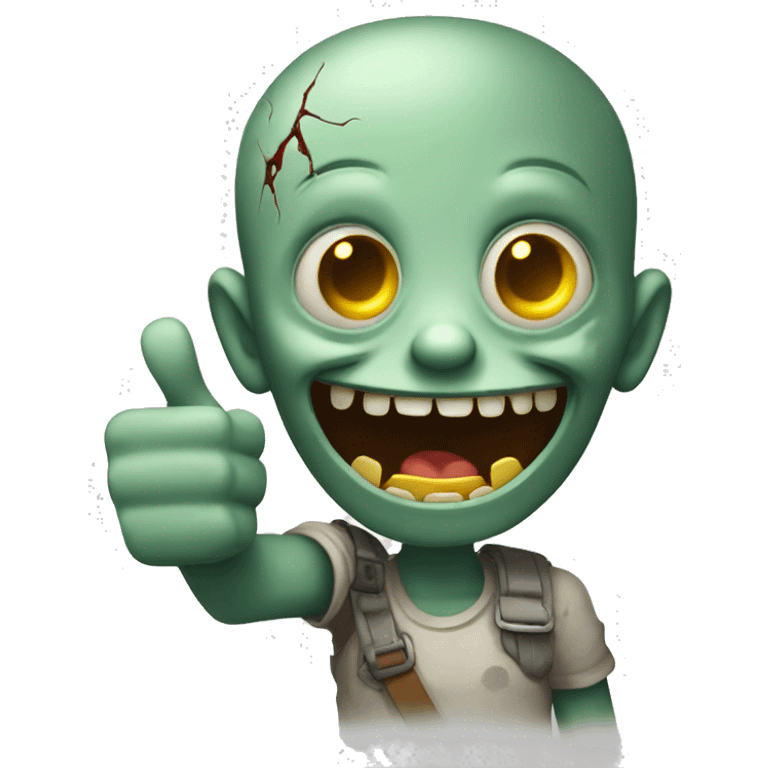 Cute zombie thumbs up emoji