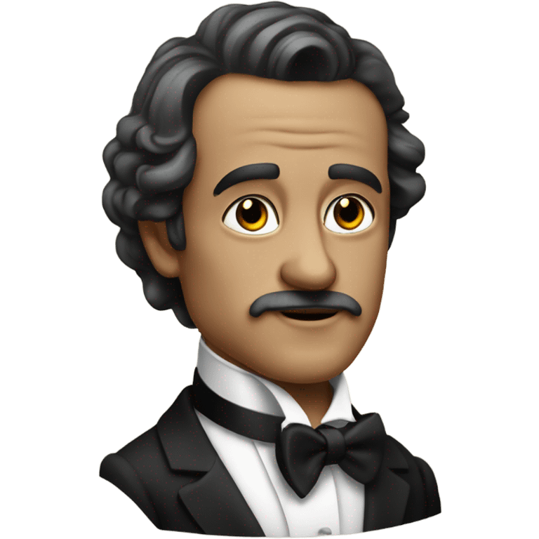 19th century white writer in a black tuxedo with a bow tie emoji