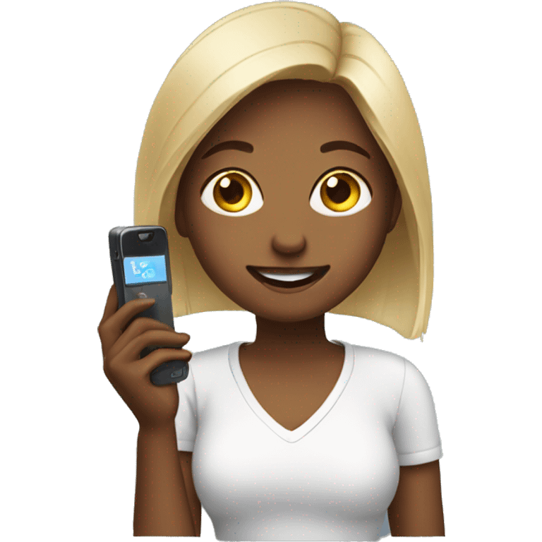 A girl with a phone  emoji