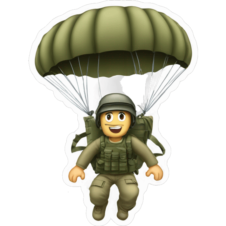 Army guy parachuting from c130 emoji