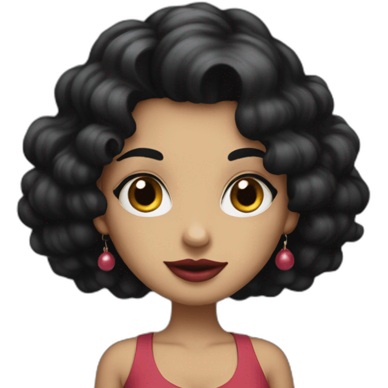 a women with black hair, like bettyboop emoji