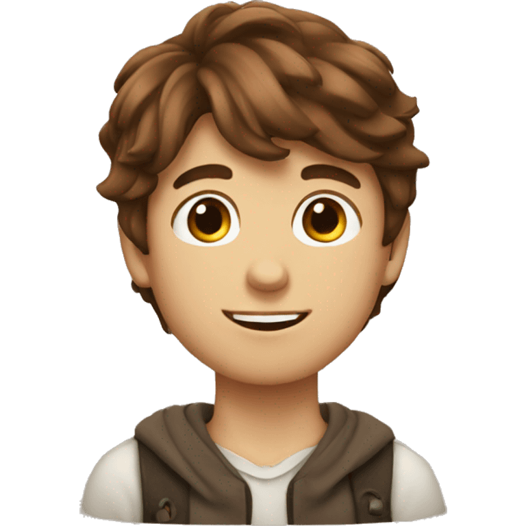 beautiful boy with brown hair emoji