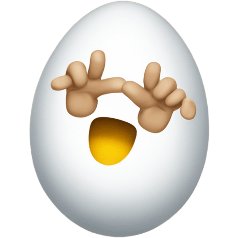 Little egg man throws his hands in the air going wild ￼ emoji