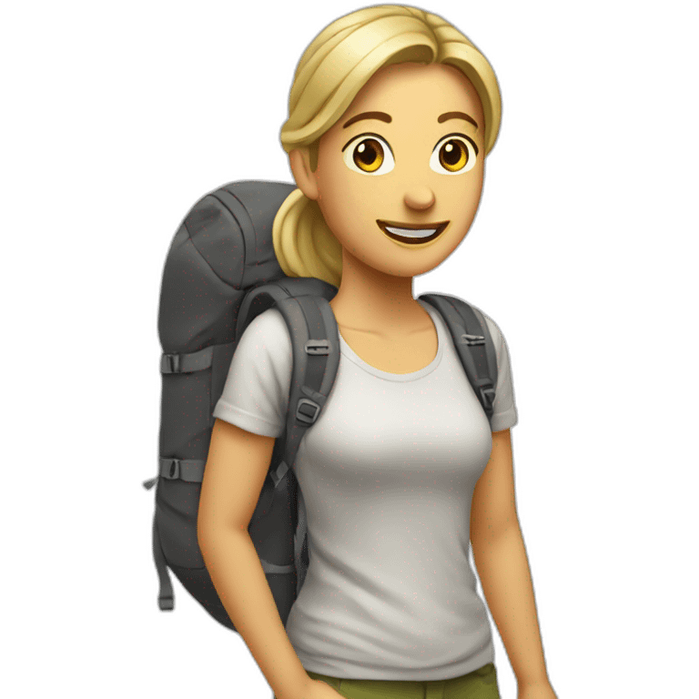 famale Backpackers with ponytail emoji