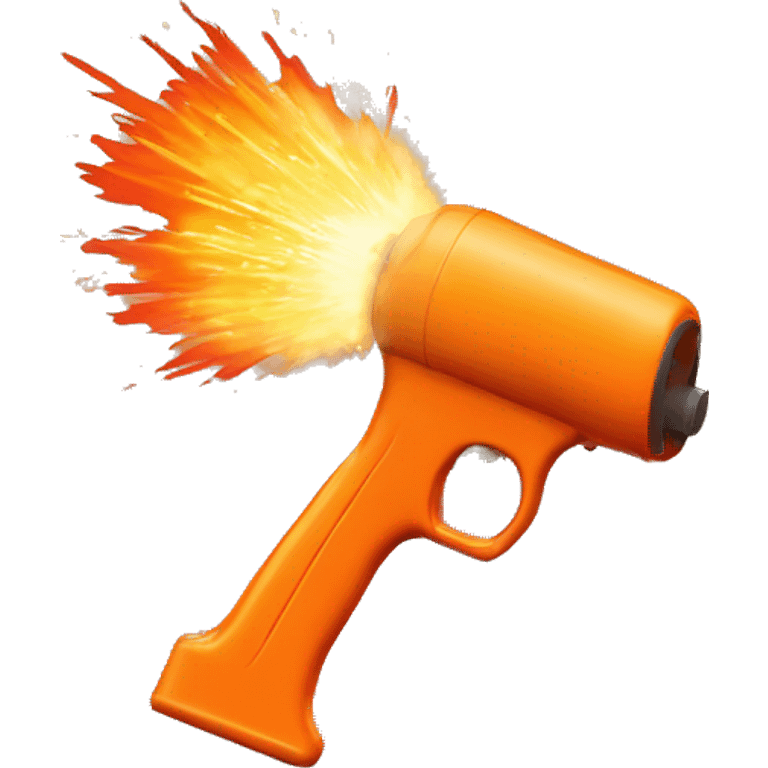 create an orange flare gun firing a streaking flare high into the sky and exploding emoji