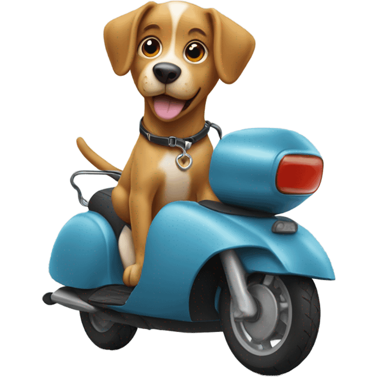 Dog riding moped  emoji