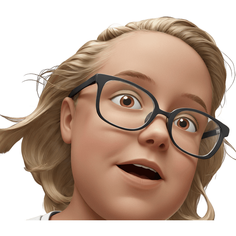 girl with glasses portrait emoji