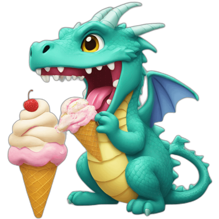 Dragon Licking an ice cream emoji