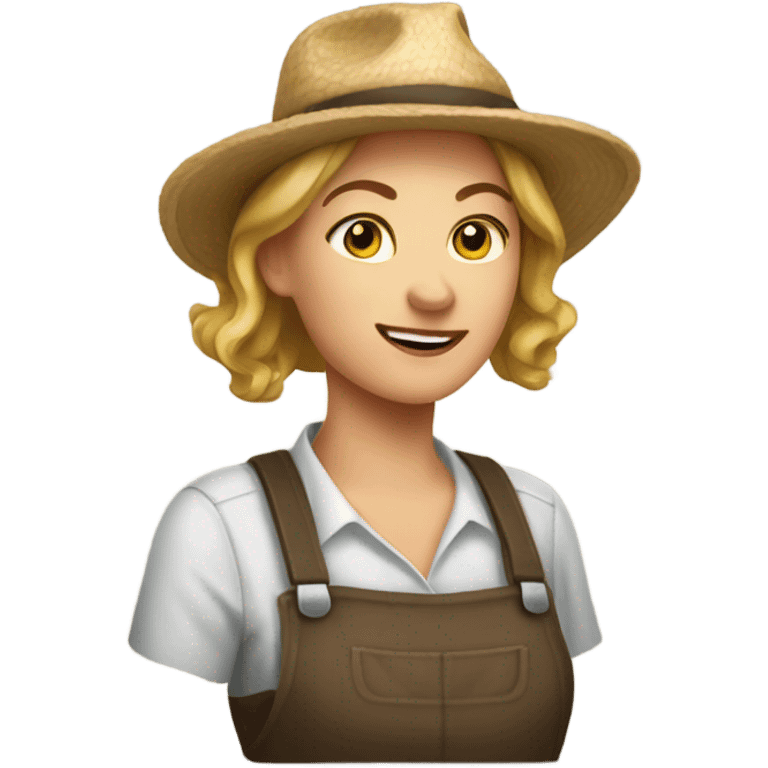 White Woman farmer tipping hand  emoji